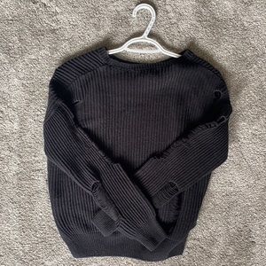 Black distressed sweater
